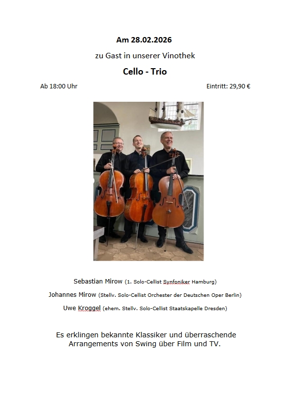 Cello-Trio zu Gast in unserer Rotunde